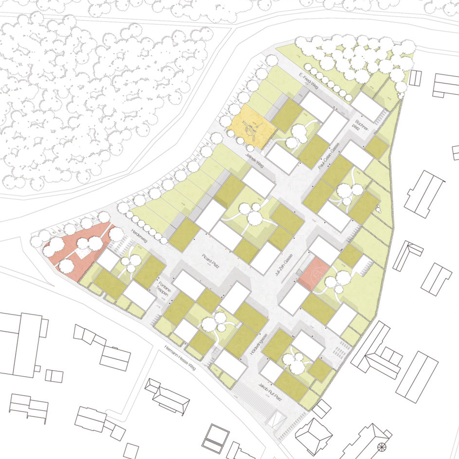 Dichterviertel Konstanz – städtebaulicher Entwurf und Lageplan
