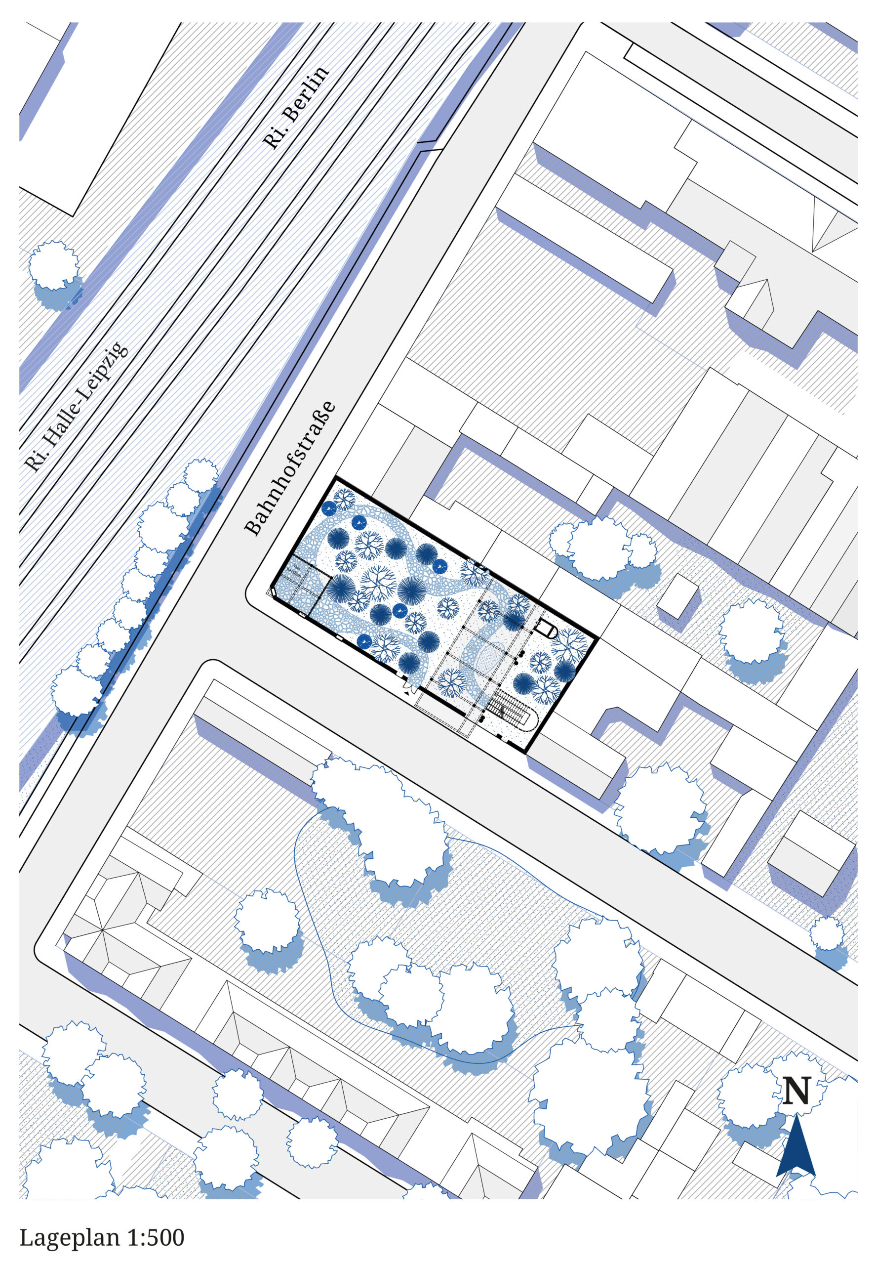 Lageplan des Entwurfs in der Bahnhofstraße in Luckenwalde